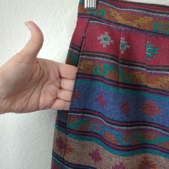 Pendleton Women's Midi Wrap Skirt 8 Southwestern Blanket Wool Art Wear Native - Picture 6 of 11